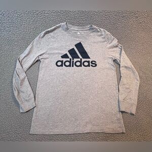 Adidas Long Sleeve Shirt Boys Size Large 4/6 Gray And Black